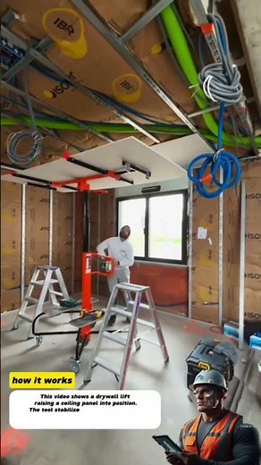 Ceiling Drywall Installation Using a Lift System