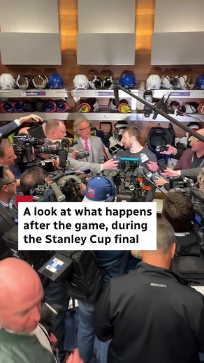 After each Edmonton Oilers game, the media is allowed inside the locker room for player interviews. But during the Stanley Cup final, things get a bit more intense as outlets from around the world are in town to cover the series. Emily Fitzpatrick headed in for a look. #edmonton #StanleyCup #hockey #NHL