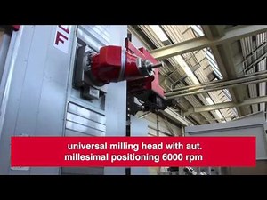 Milling machine with horizontal spindle and moving column