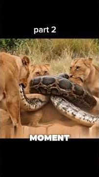 Giant Python vs Lion Pride | Brutal Wildlife Fight #animalshorts #wildlife