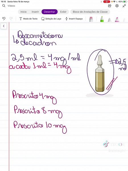 Cálculo do medicamento decadron #enfermagem #calculodemedicamento #tecnicoemenfermagem #tecdeenfermagem #decadron #dexametasona #regrade3