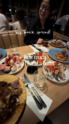 HOW MUCH CAN I EAT at a buffet in sydney. This is at the sky feast restaurant inside the tallest building of sydney, the centre point tower. 💗 #food #buffet #foodie #restaurant #sydney