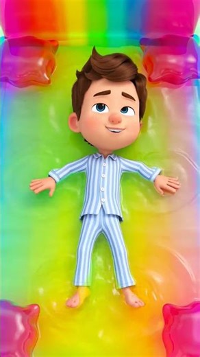 Kid jumps on JELLO bed! 🌊 3D animation