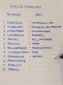 356K views · 2K reactions | English vocabulary: advanced vs. basic: egregious https://youtube.com/@timtimtv1125 #English #vocabulary #synonyms #knowledge #learning | Tim Tim TV | Facebook