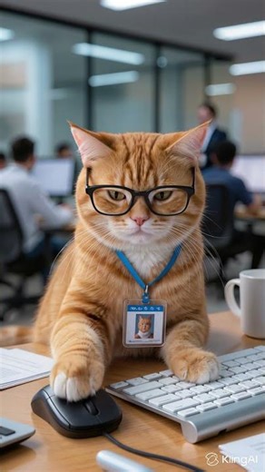 😱🐱 Animals Take Over the Office! Keyboard & Mouse 🖱️⌨️ #Shorts #FunnyAnimals #CuteCat
