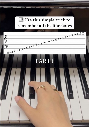 Apply this pattern to all the line notes in music (on the staff and beyond the staff) ✨ The line notes follow the GBDFACE pattern, which is the skip alphabet - Understanding this pattern is going to help you easily recognize and remember notes instead of stopping to count every line and feeing overwhelmed about every single note 🎹 📍 Save this post so you can come back for practice! If you’re new here, I’m Jess! I have been a certified piano teacher of all ages, skill levels, learning styes, an