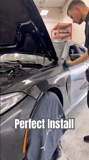 Finishing up BMW M8 Fender wrap in Gunmetal Grey Gloss by SVg Color PPF