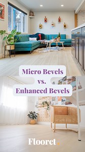 Flooret | Luxury Flooring on Instagram: "💡 Micro Bevels vs. Enhanced Bevels! Did you know the Modin LVP Collection comes with a range of different options when it comes to size, wear layer and bevel type? 💭 While wear layer doesn’t affect the appearance of your planks, size and bevel type do. Let’s take a closer look at what a micro bevel and enhanced bevel is. 👉 Enhanced bevels come with the Modin Signature line. They are subtle, 45-degree angles that form a v-shape wher