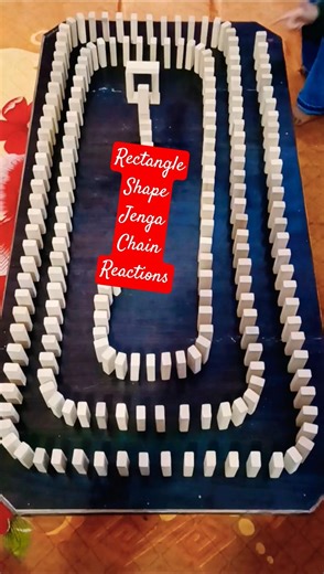 Watch This Rectangle Jenga Domino Magic! 🟥 🟧 🟨 #shorts #jenga #chainreaction