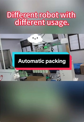 We can make different robots for different usage.Palletizing robot and packing robot, improving the efficiency from now!#robots #industrialrobot #autopacking #packaging #automatic