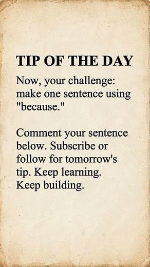 "Because" 💬 Give Reasons in English | English Via AI. #learnenglish #tipoftheday #english