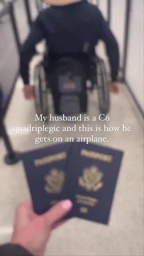 How my C6 quad husband boards an airplane ✈️ #wheelchairlife