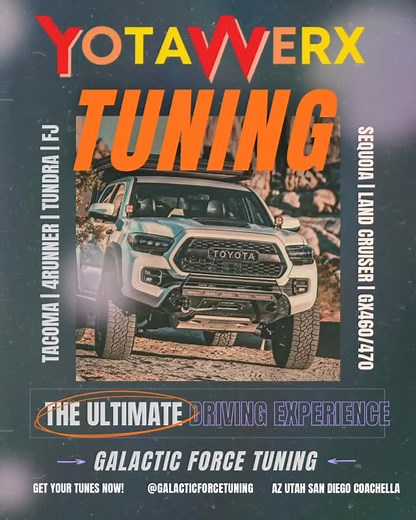 🚨REMINDER: Book Your Tuning Appointment! 🇺🇸Toyota & Lexus Tuning 🔥 www.galacticforcetuning.com/book-a-tune Don’t wait another day - get tuned at your next event! Give your Toyota or Lexus the ultimate performance upgrade with professional tuning from Galactic Force Tuning - your trusted partner for YotaWerx calibrations throughout Arizona, Utah and Southern California Coast & Desert Region - including San Diego, Imperial Valley, Coachella Valley, and the High Desert. Partnered with YotaWerx 