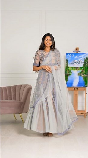 Dupatta Drape Style | bridal lehenga | lehenga shawl wearing style | how to wear half saree |#shorts