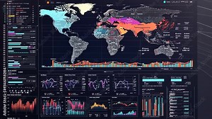 Global data visualization presentation highlighting trends and insights across various regions and sectors Stock Video