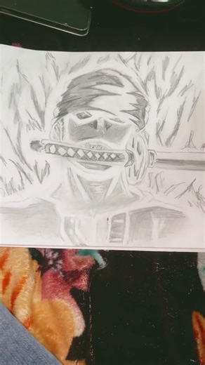 Drawing zoro in negative effect ## anime drawing ## short video ## Can draws