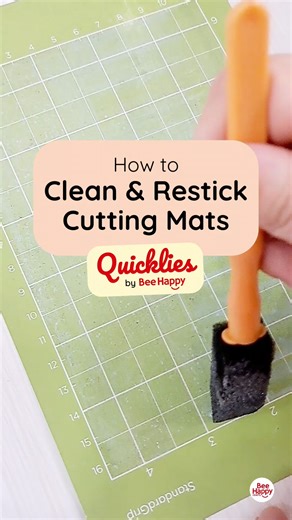 Check out this Quicklies tutorial to see how easy it is to clean and restick your cutting mats. To wash the mats: 1️⃣ Put dish soap on soft sponge. 2️⃣ Scrub mat lightly. 3️⃣ Rinse with water and let it dry. To restick, you may use... ⭐ Aleene's Tack-It Over & Over and a sponge brush: 4️⃣ Drop some Aleene's glue on the mat. 5️⃣ Spread around with the sponge brush. 6️⃣ Let the mat dry naturally. ⭐ Zig 2 Way Glue: 4️⃣ Pump the tip to let some glue out. 5️⃣ Spread glue inside the cutting area. 6️⃣ 