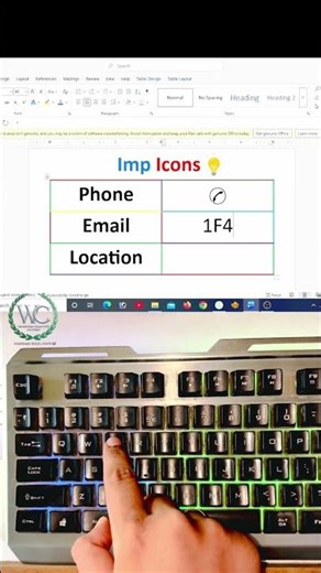 Shortcut Magic : Draw phone , Emails & Location Icons in Word # #computer #shortsfeed #shortvideo