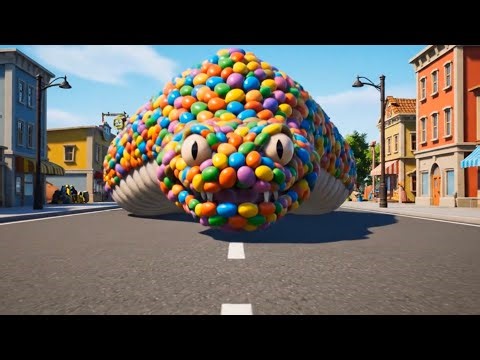 The story of Candy Snake 3d cartoon gigantic snake attack on the city | mascot vibrato 01