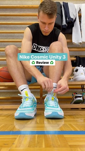 ls_hoops 🇦🇹 basketball shoes on Instagram: "Performance review of the Nike Cosmic Unity 3! ♻️ Nike’s 3rd model of its recycled basketball shoe line is a solid on court performer! The best aspects of the shoe are definitely the comfy materials as well as the soft cushioning set up. Traction was also good, the only issue I had was minor heel slip if you don’t lace them very tightly. Apart from that I love the colorway options and the overall design, as you can also wear them off court. #basketba