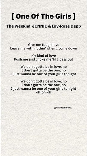 THE WEEKND, JENNIE & LILY-ROSE DEPP | ONE OF THE GIRLS (lyrics)