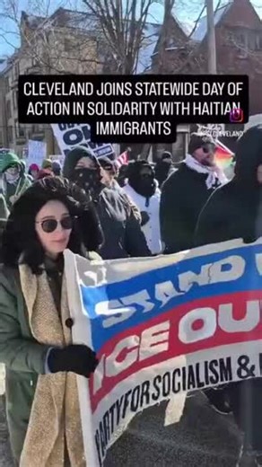 Cleveland Residents Protest Against ICE in Solidarity with Haitian Community