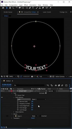 text circle loop in after effects #aftereffects #aftereffectstutorial #shorts #shortsvideo