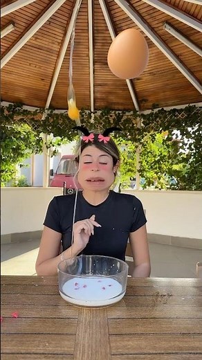 Blindfolded milkshake challenge 😂❤️ #shorts