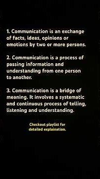 Meaning/Definition of Communication #bcom1styear #tfh #businesscommunication #bba