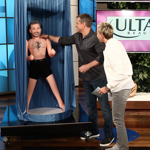 Watch Matt Damon Successfully Sell a Jimmy Kimmel Blow-Up Doll...Without Even Knowing It