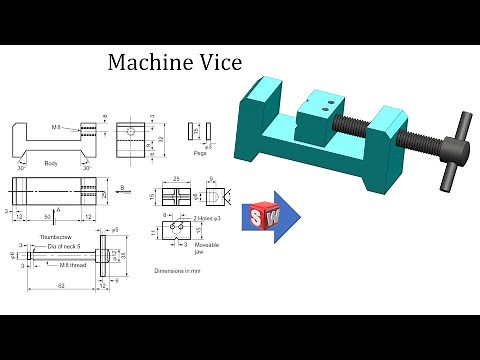 Machine Vice using SOLIDWORKS | Parts and Assembly | Animation | SOLIDWORKS tutorials for beginners