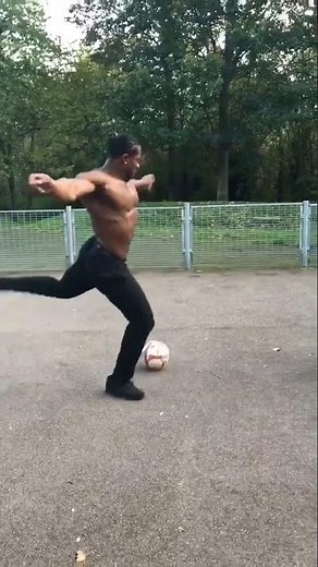 When bodybuilder play football #shorts