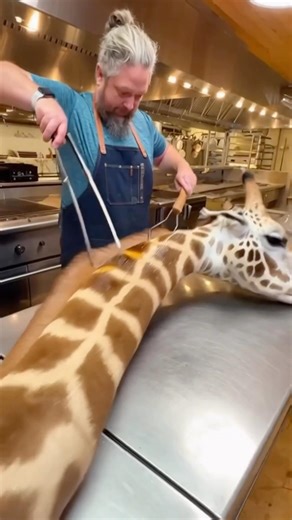 Cooking a beautiful Giraffe neck and head! 🦒#giraffe #shorts