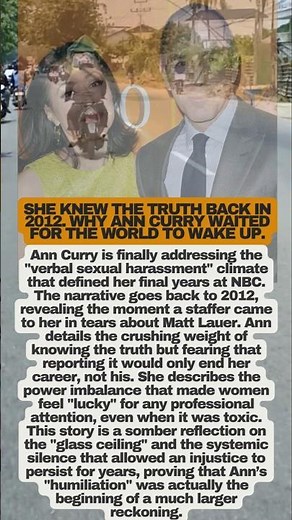 Ann Curry Breaks Silence on Matt Lauer: "I Wasn't Surprised" 📺 #AnnCurry #MattLauer