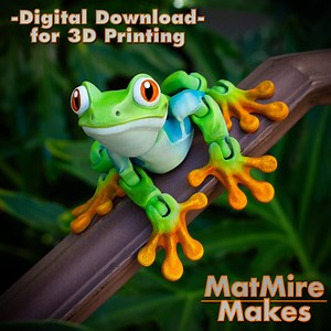 Tree Frog Digital .STL File for 3d Printing, Articulated Fidget Figure, Cute Flexi - Etsy