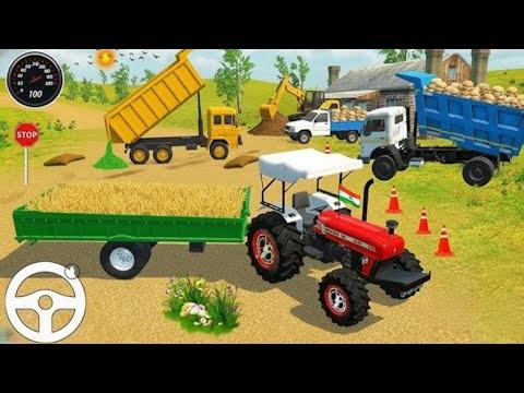 Real Tractor Transporting From Farm To Village Gameplay