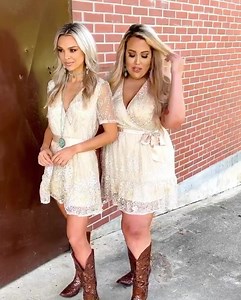 Talk southern to me Dress ✨ Models are wearing XS & 2X 💓 https://southernfriedchics.com/products/talk-southern-to-me-dress-ivory | Southern Fried Chics Boutique