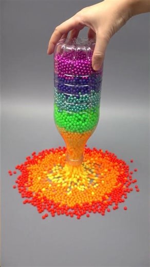 🌈Mesmerizing Rainbow Beads Pouring Out of a Bottle #beads #bottle #asmr