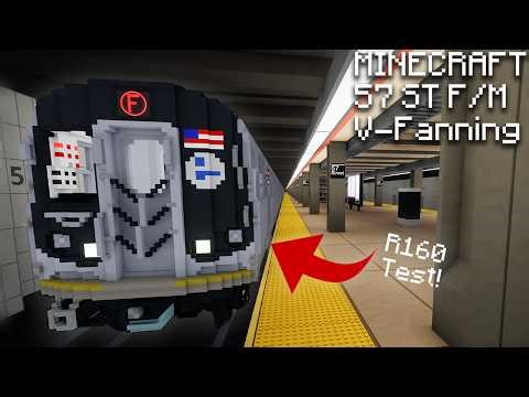 F & M Trains Meet at 57 Street Minecraft NYC Subway V-Fanning