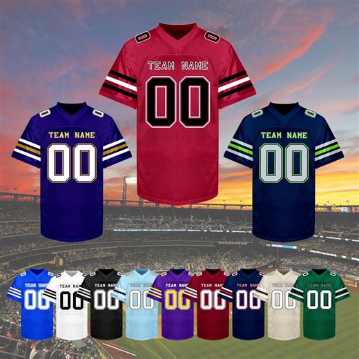 Custom Football Jersey Personalized Football Shirt Stitched or Print Team Name Number Customized Football Shirt Fans Gift for Men Women Kids - Etsy