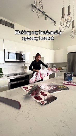 his reaction & giving away a spooky basket to one of you on our YT - Montana and Ryan