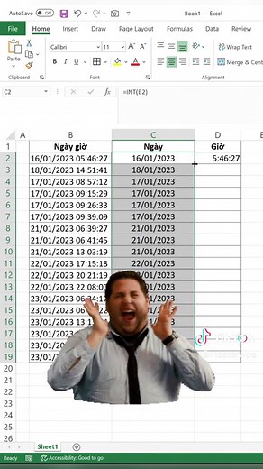 Mẹo tách ngày và giờ trong Excel cực hữu ích #LearnOnTiktok #hoccungtiktok #excel #exceltips #tachngayvagiotrongexcel #tachngayvagio #thuthuattinhoc #thuthuattinhocvanphong #tinhocvanphong #congnghe #masterwpe