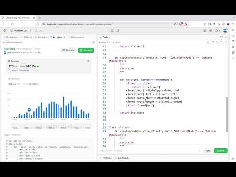 leetcode 1485 Clone Binary Tree With Random Pointer | dict, traversal