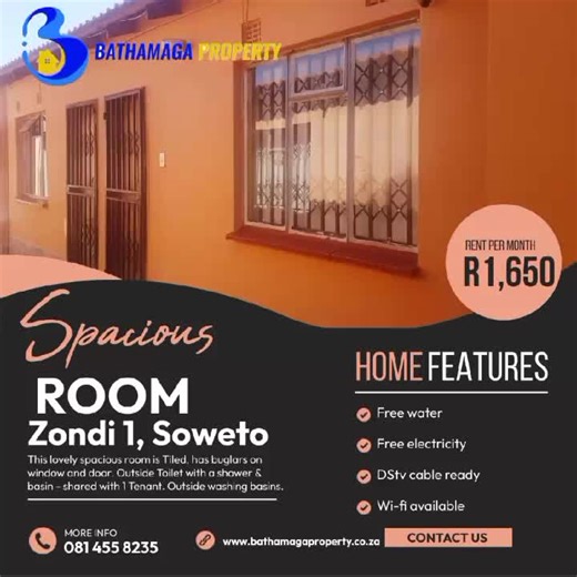 Spacious Room to Rent in Zondi, Soweto - R1,650