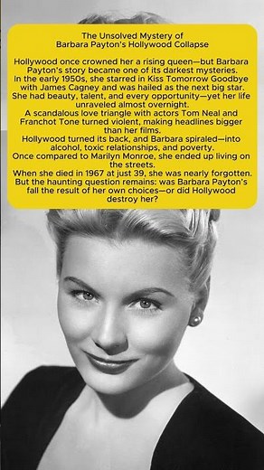 The Unsolved Mystery of Barbara Payton’s Fall from Stardom