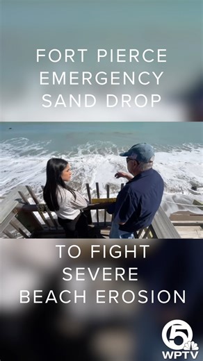 WPTV NewsChannel 5 on Instagram: "Emergency sand drop this afternoon in Fort Pierce as the city battles severe beach erosion. WPTV’s Cassandra Garcia met with City Commissioner Michael Broderick who explains how high tides have challenged renourishment efforts. He said more sand will be dumped tomorrow, and in the coming days, in an effort to protect homes and businesses in sensitive areas along the shoreline."