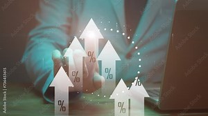 Cg footage about financial analysis and information technology. Animated graphs and charts on the background of a working businessman with light point