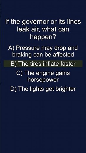 CDL CLASS A AIR BRAKE QUIZ #85