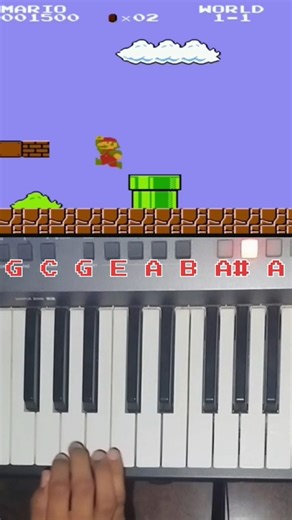 You KNOW This Mario Song🎮🎹(Easy Notes) #mario#supermariobros #gaming #piano #pianotutorial #shorts