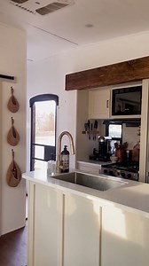 A clean kitchen is always nice, especially when it's such a small space in an RV. See more of the tour at https://instagram.com/thehomegoeswithus #rvkitchen #rvdesign #rvfulltime #fulltimefamilies #rvinspiration #lovethatrv | Love That RV